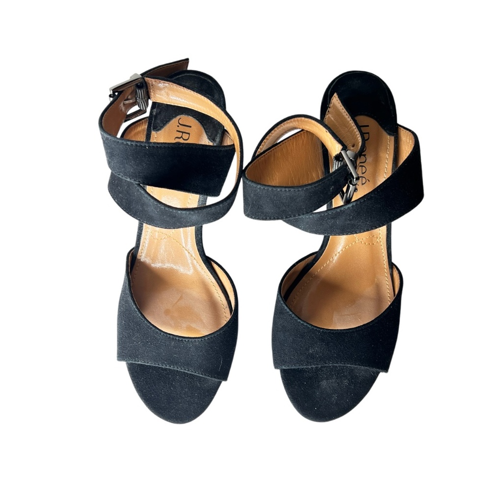 J Reneee Soncino Strappy Sandals Black Size 8.5